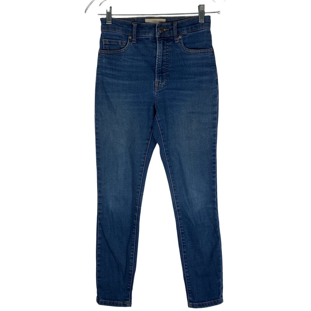 Everlane High Rise Skinny Jeans Womens 2/26 Blue Minimalist Classic Casual Sleek